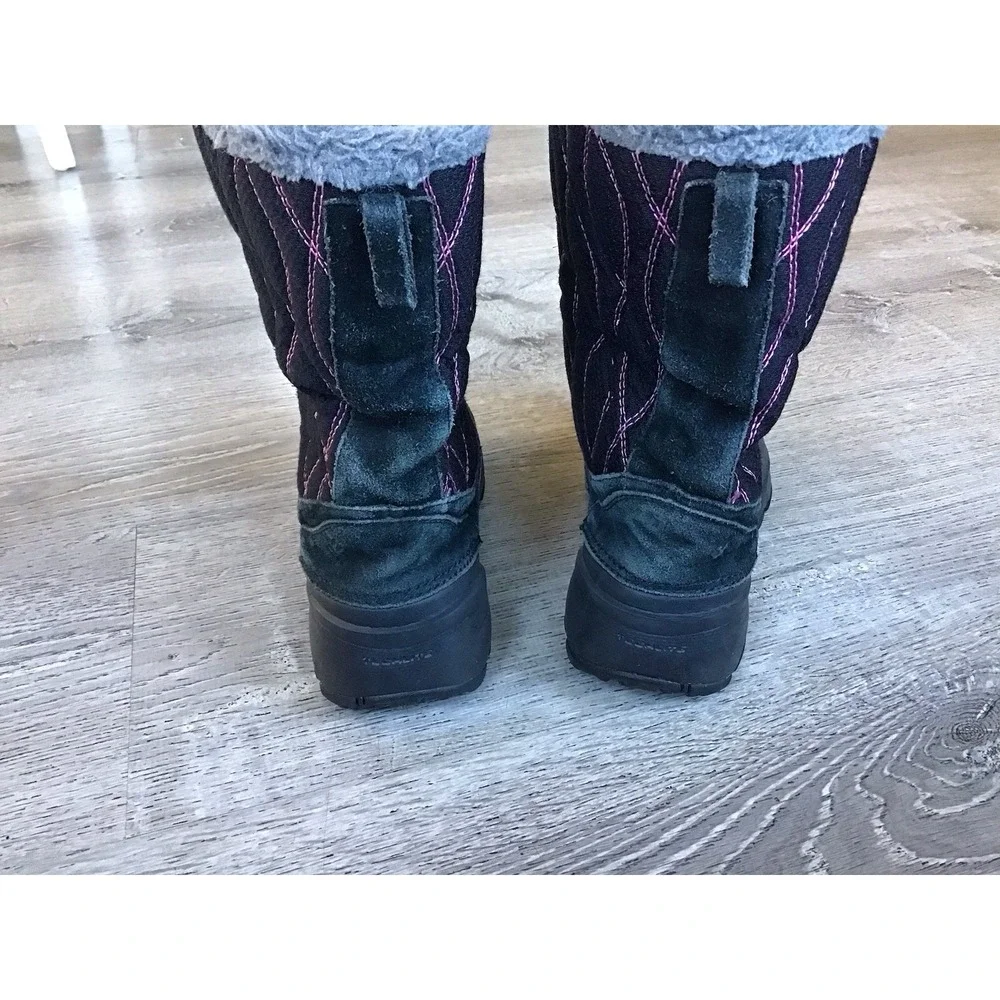 Columbia Boots Youth Size 5 Canyon Snow Winter Black Pink Omni Heat BY1310-010
